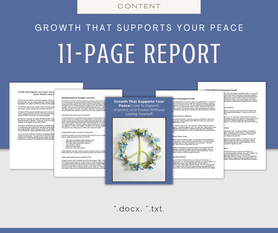 Growth That Supports Your Peace | Content & Journal Bundle
