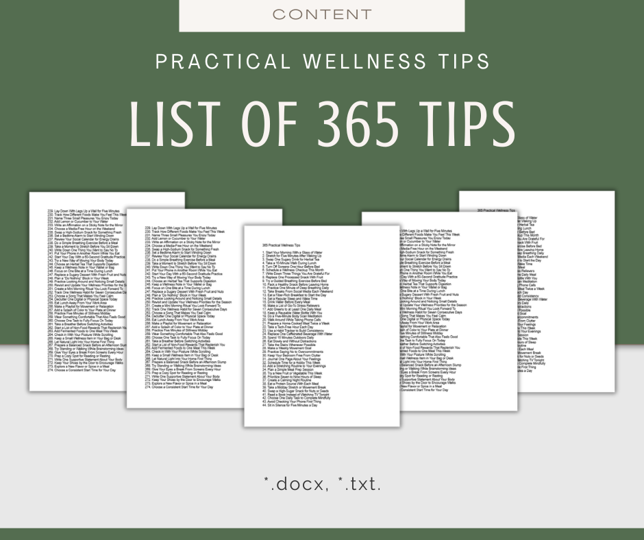 365 Practical Wellness Tips | Content Bundle