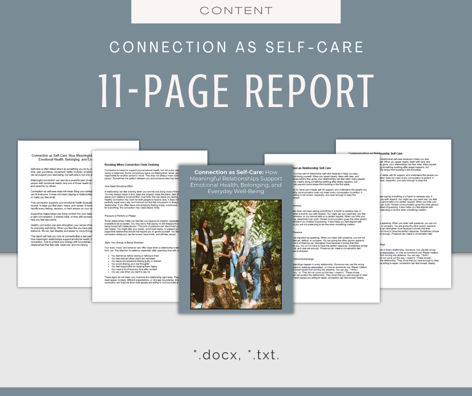Connection as Self-Care | Content & Journal Bundle