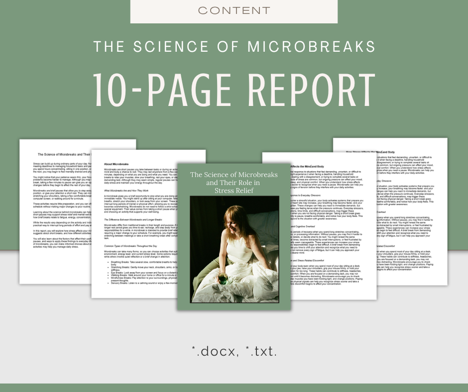 Microbreaks For Stress Relief | Content & Journal Bundle