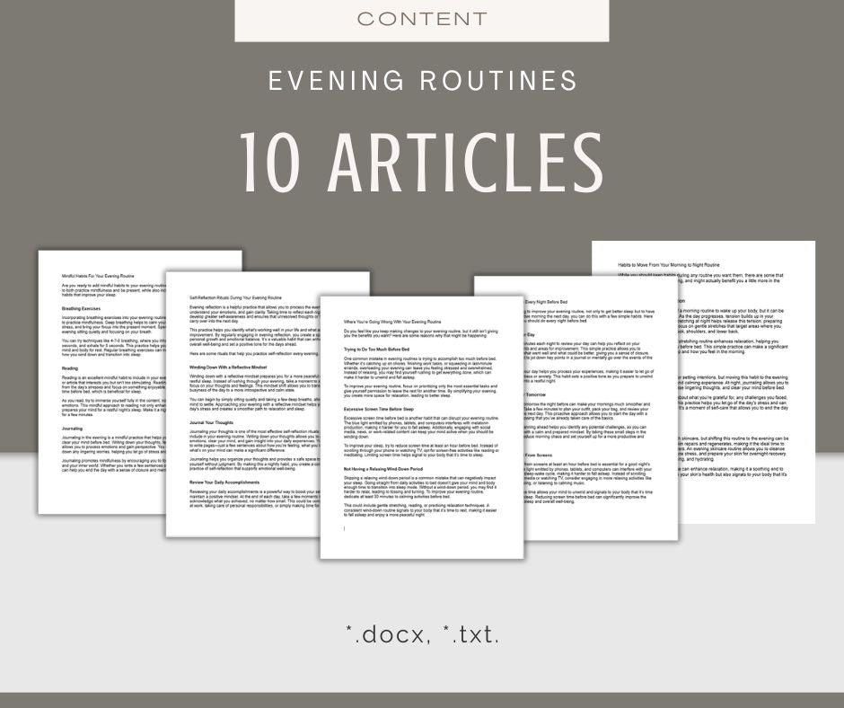 Evening Routines | MEGA Content and Templates Bundle