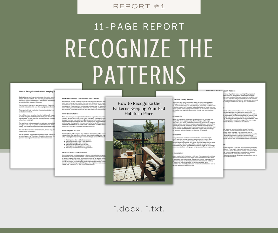 Breaking Bad Habits Reports | 5 Report Bundle