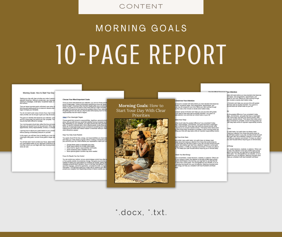 Morning Goals | Content & Journal Bundle