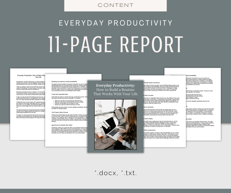 Everyday Productivity | Content & Journal Bundle