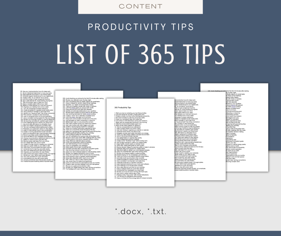 365 Productivity Tips | Content Bundle