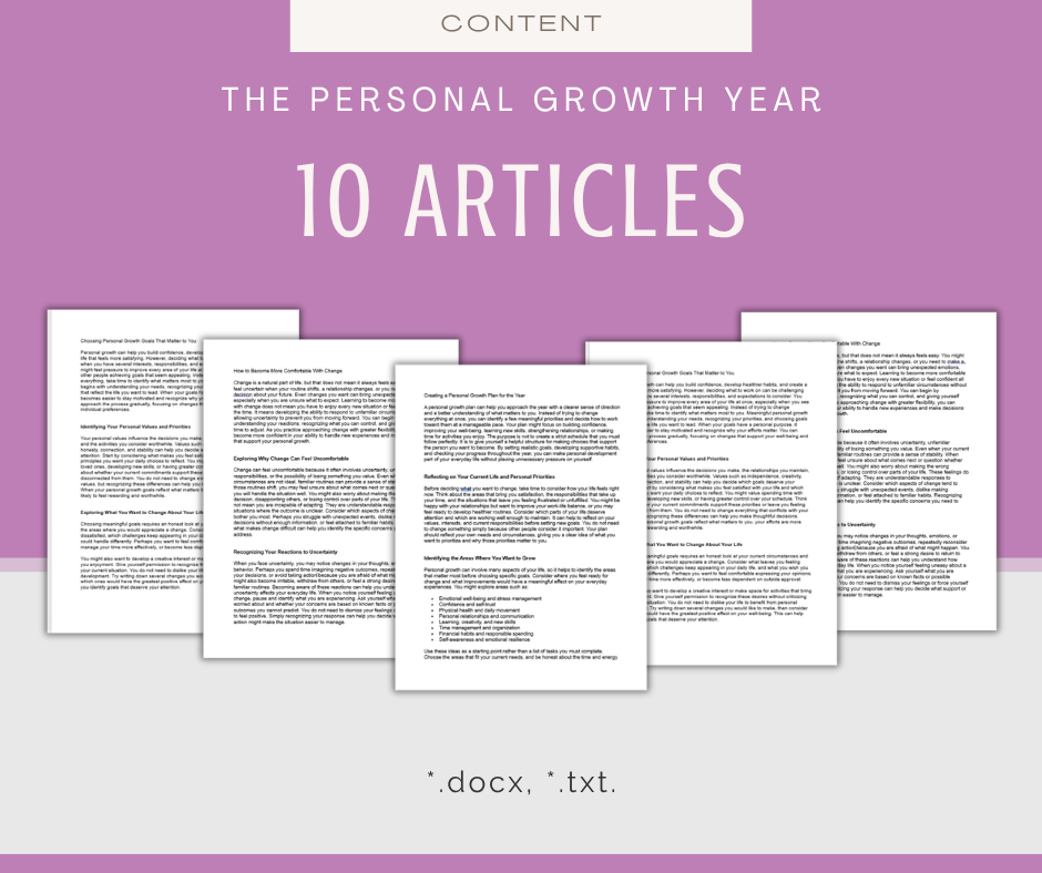 The Personal Growth Year | MEGA Content and Templates Bundle