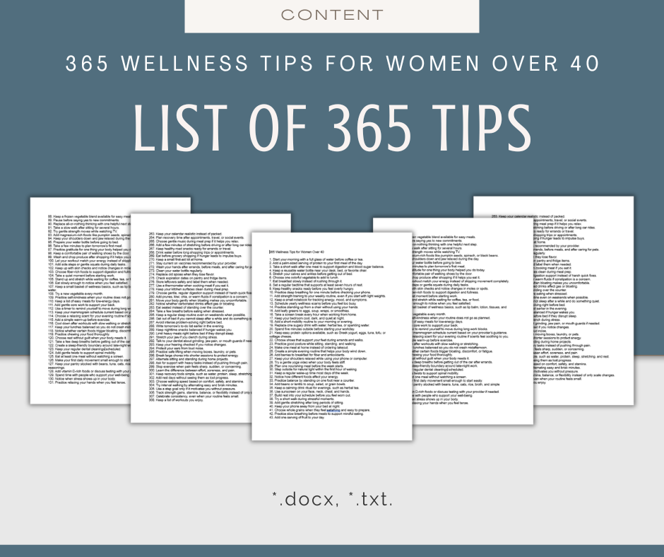 365 Wellness Tips for Women Over 40 | Content Bundle