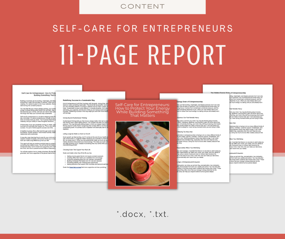 Self-Care for Entrepreneurs | Report & Articles Bundle