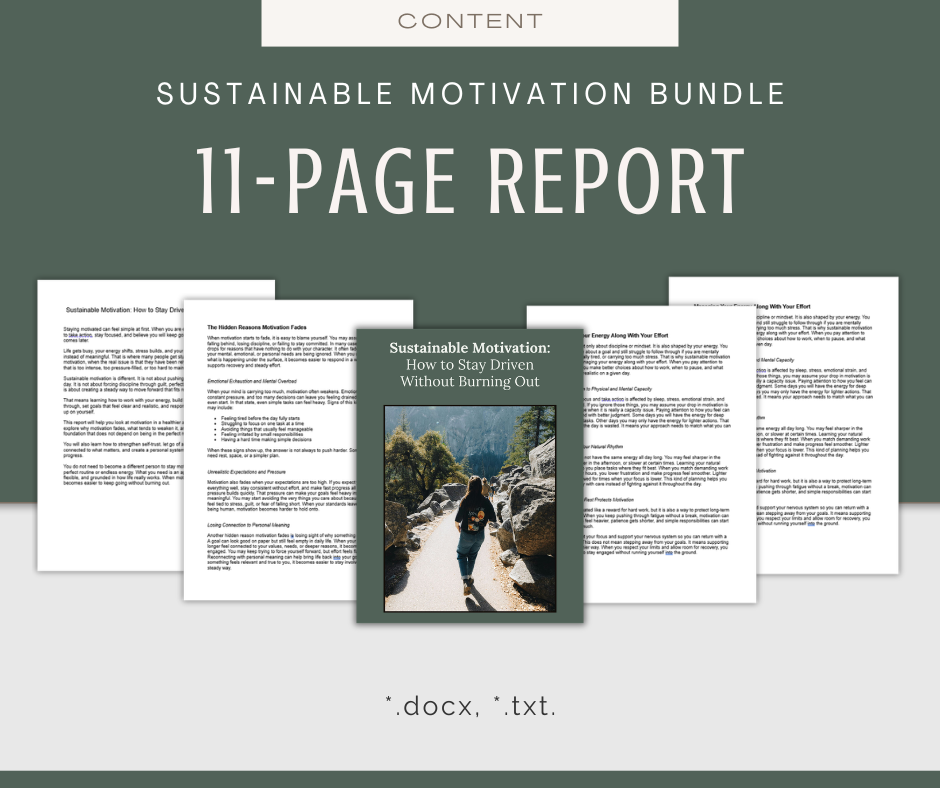 Sustainable Motivation | Content & Journal Bundle