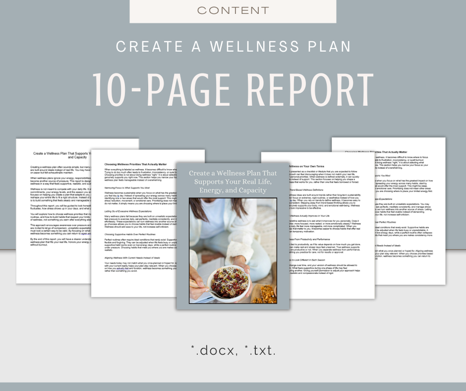 Create a Wellness Plan | Content & Journal Bundle