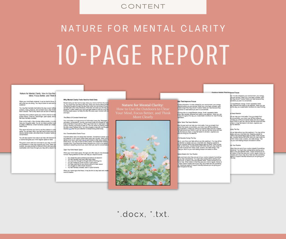 Nature For Mental Clarity | Content & Journal Bundle