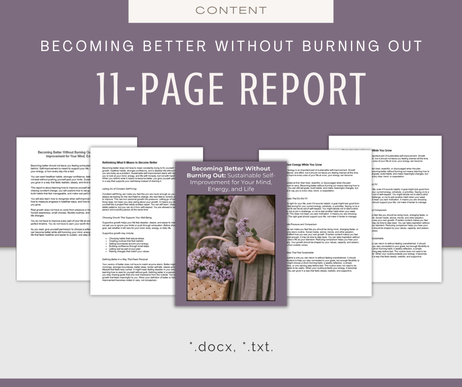 Becoming Better Without Burning Out | Content & Journal Bundle