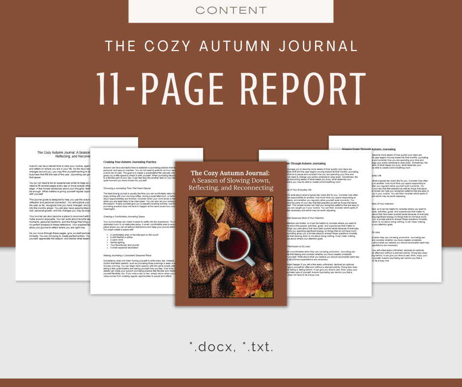 Cozy Autumn Journaling | Content & Journal Bundle