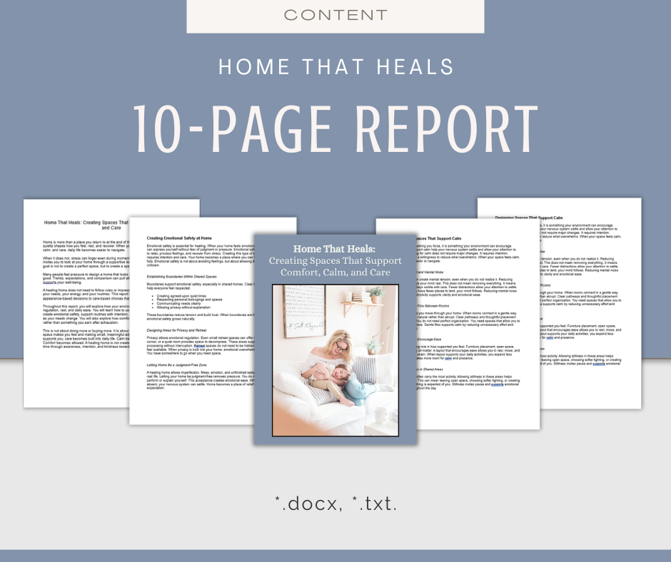 Home That Heals And Provides Comfort | Content & Journal Bundle