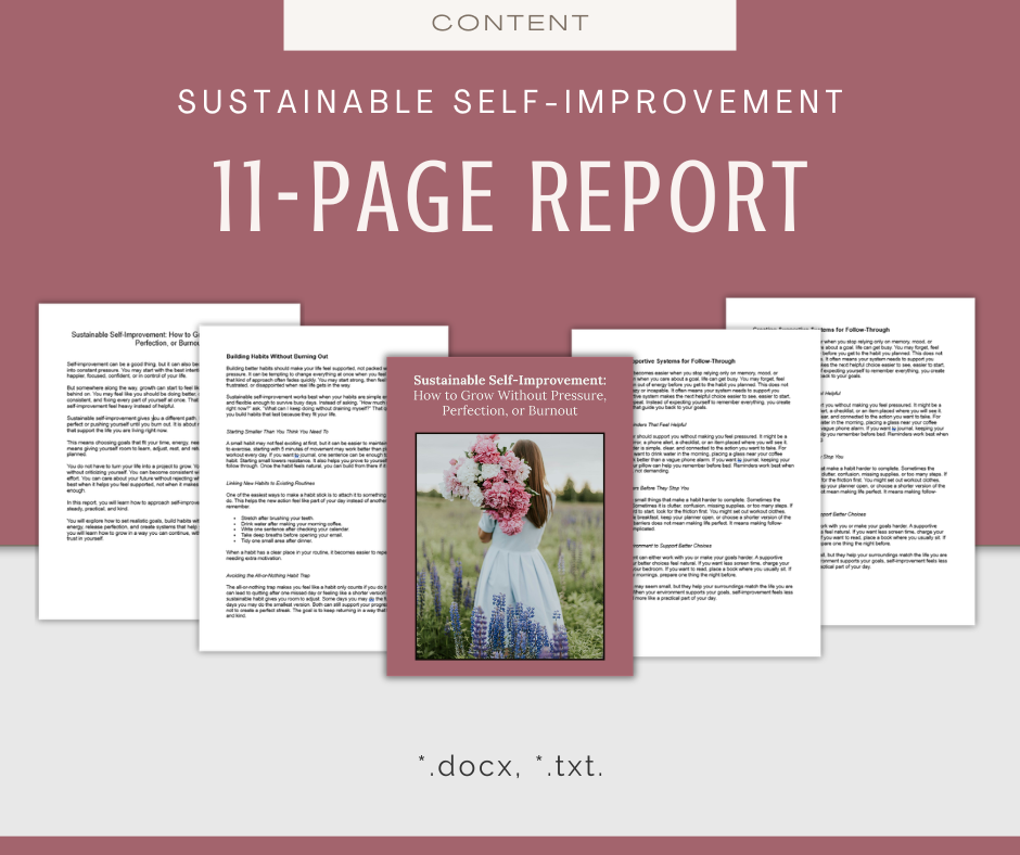 Sustainable Self-Improvement | Content & Journal Bundle