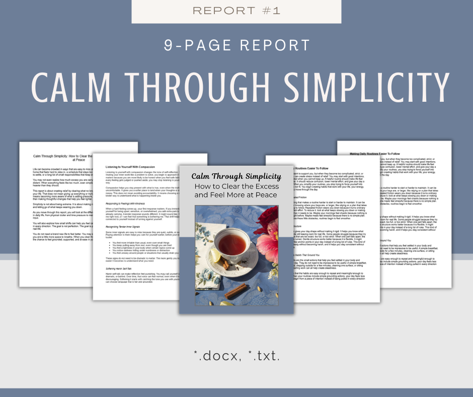 Calm Through Simplicity | 5 Report Bundle