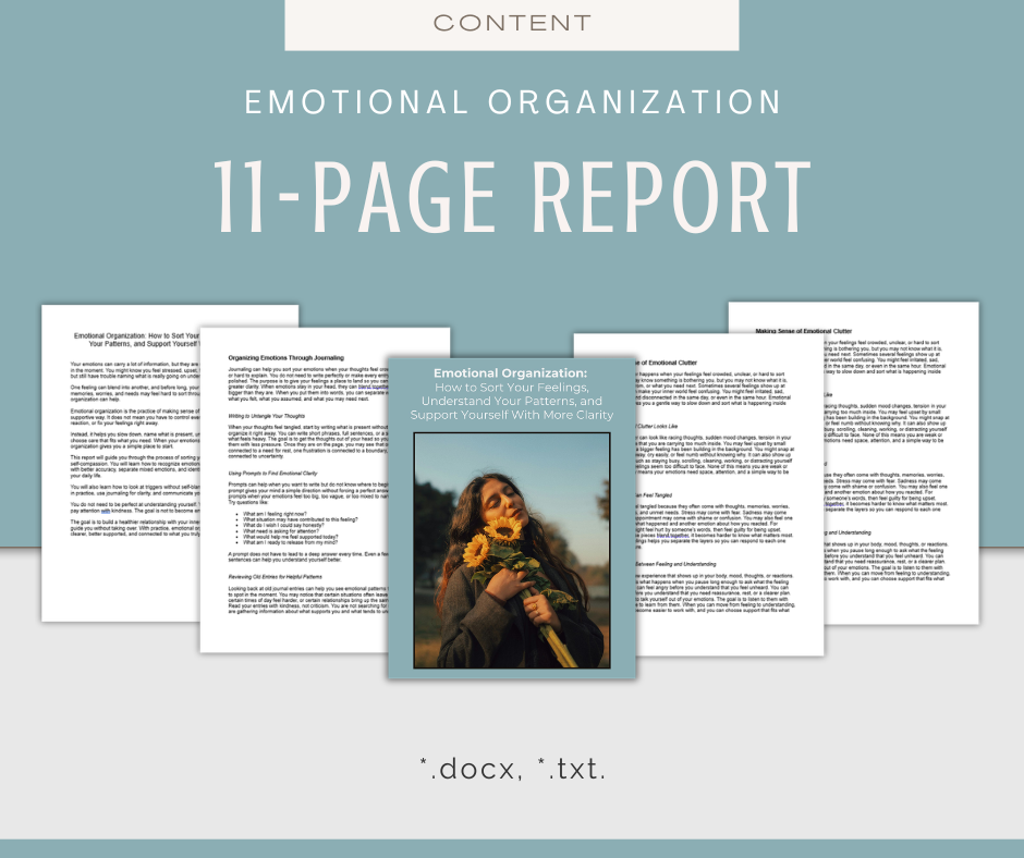 Emotional Organization | Content & Journal Bundle