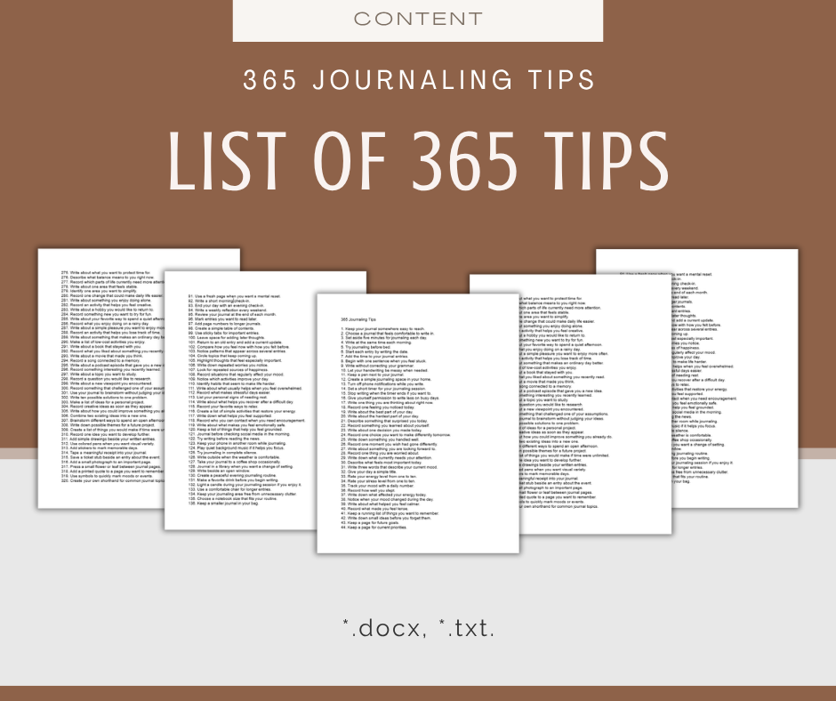365 Journaling Tips | Content Bundle