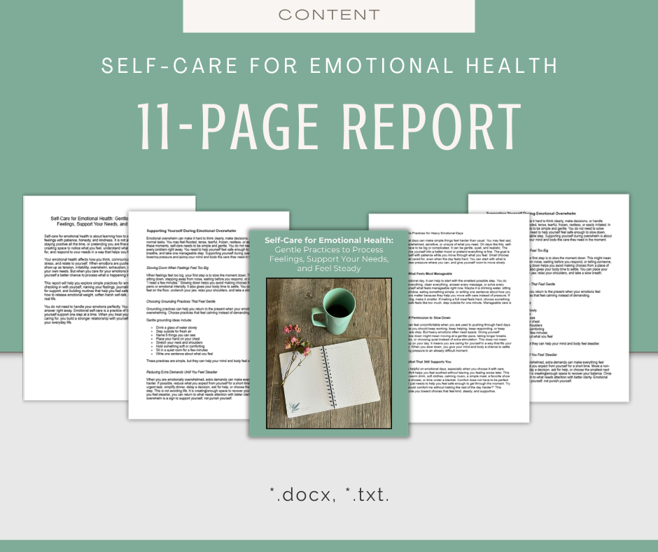 Self-Care For Emotional Health | Content & Journal Bundle