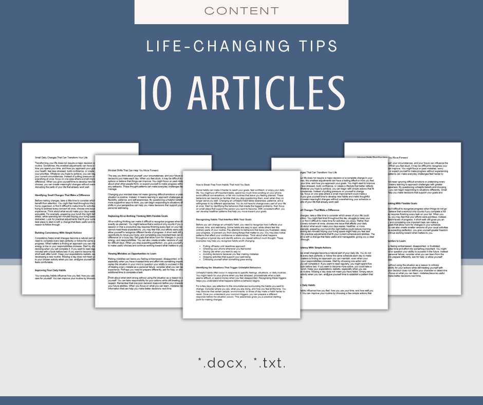 Life-Changing Tips | MEGA Content and Templates Bundle