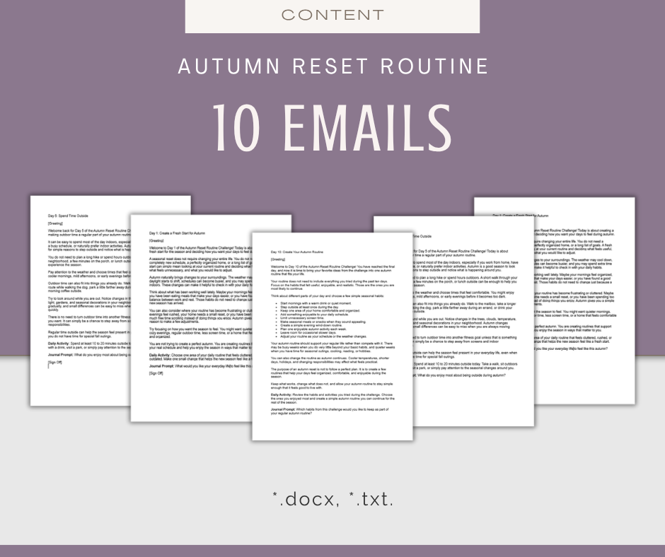 10-Day 'Autumn Reset Routine' Challenge