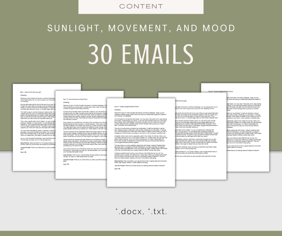 30-Day 'Sunlight, Movement, and Mood' Challenge