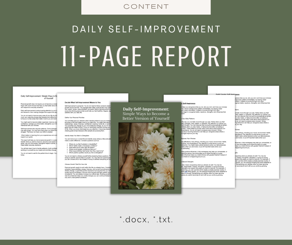 Daily Self-Improvement | Content & Journal Bundle