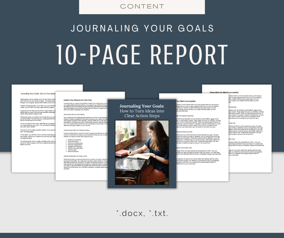 Journaling Your Goals | Content & Journal Bundle