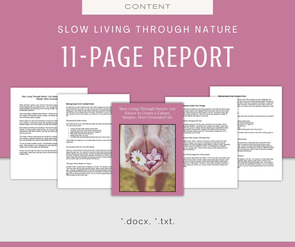 Slow Living Through Nature | Content & Journal Bundle