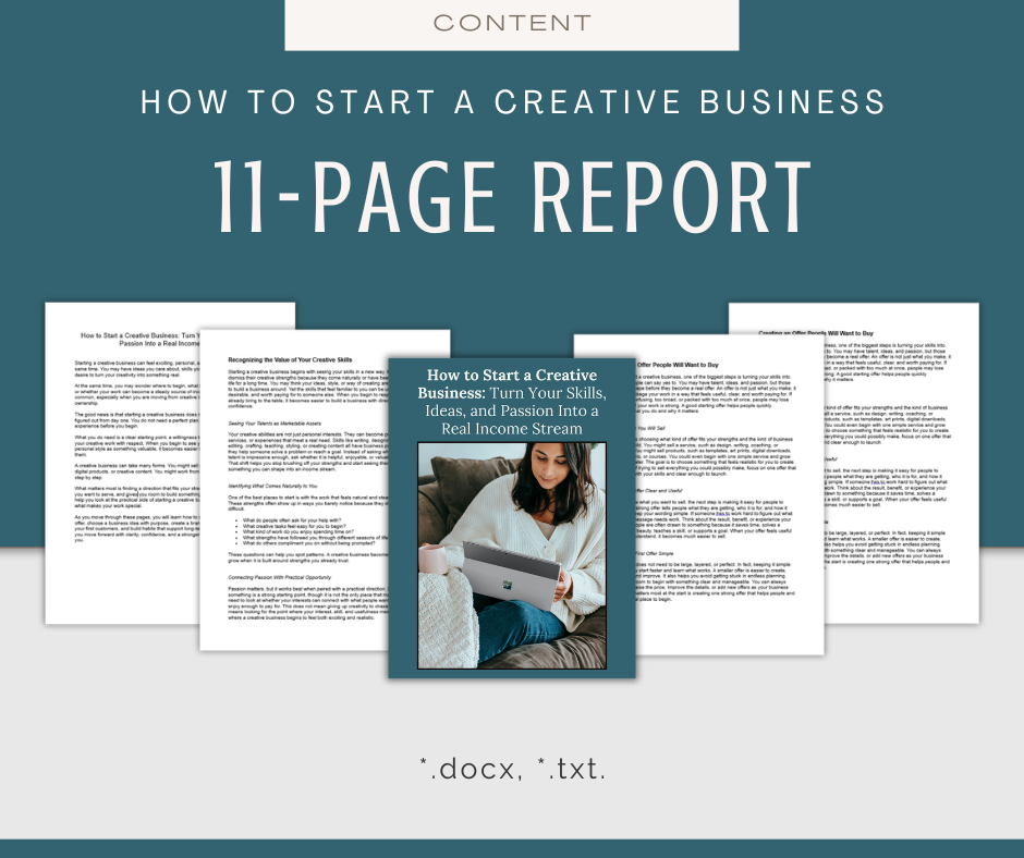 How to Start a Creative Business | Content & Journal Bundle