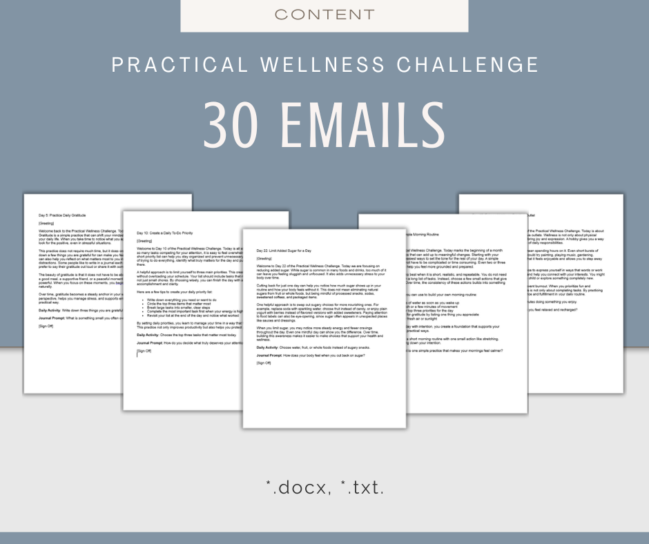 30-Day Practical Wellness Challenge
