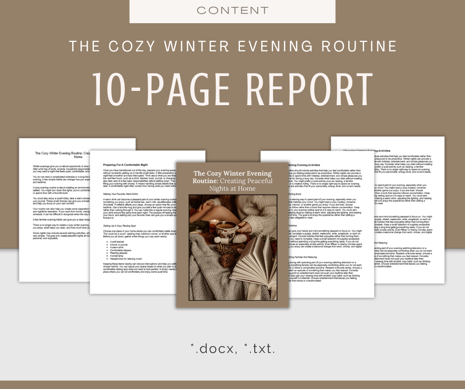 Cozy Winter Evening Routine | Content & Journal Bundle