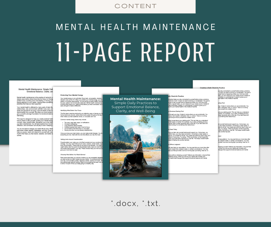 Mental Health Maintenance | Content & Journal Bundle