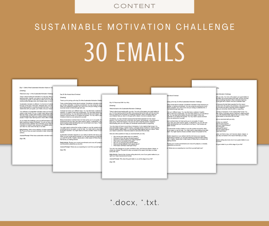 30-Day 'Sustainable Motivation' Challenge