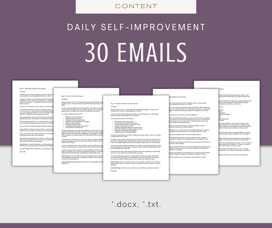 30-Day 'Daily Self-Improvement' Challenge