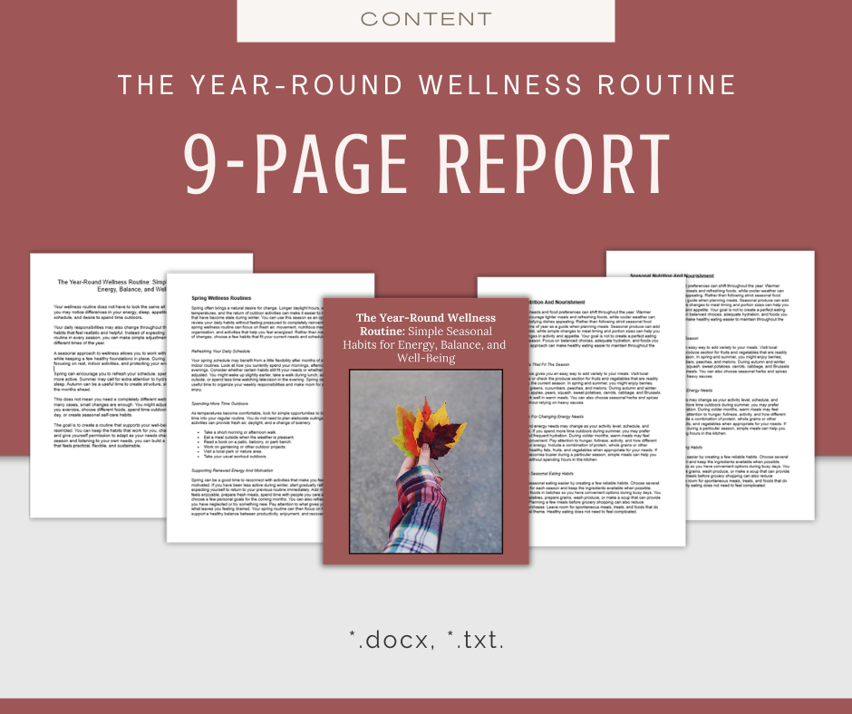 Seasonal Wellness Routines | Content & Journal Bundle