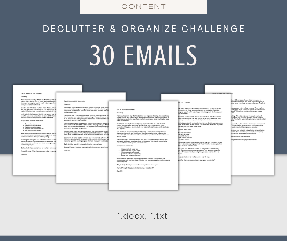 30-Day Declutter and Organize Challenge