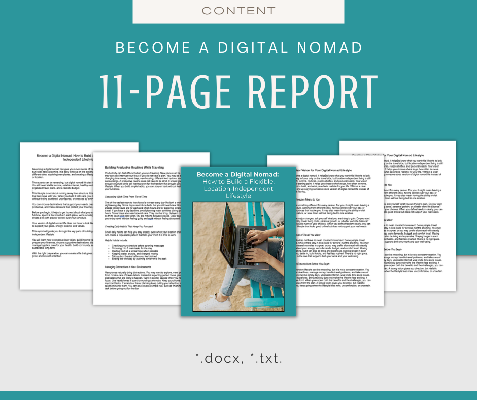 Become a Digital Nomad | Content & Journal Bundle