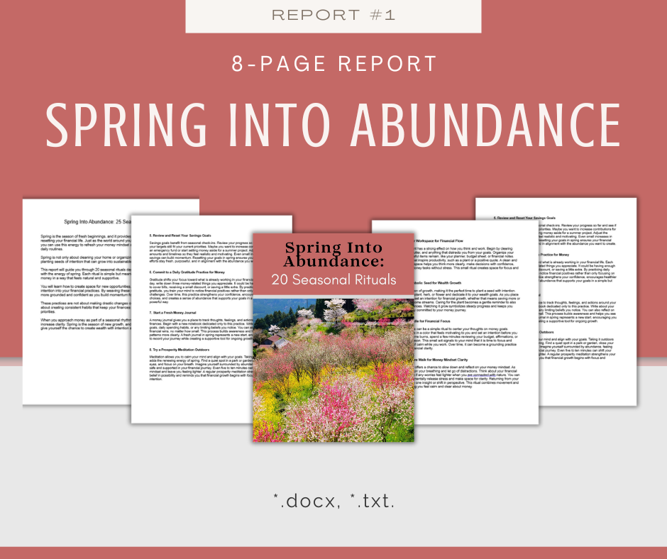 Seasonal Money Mindset Reports | 5 Report Bundle