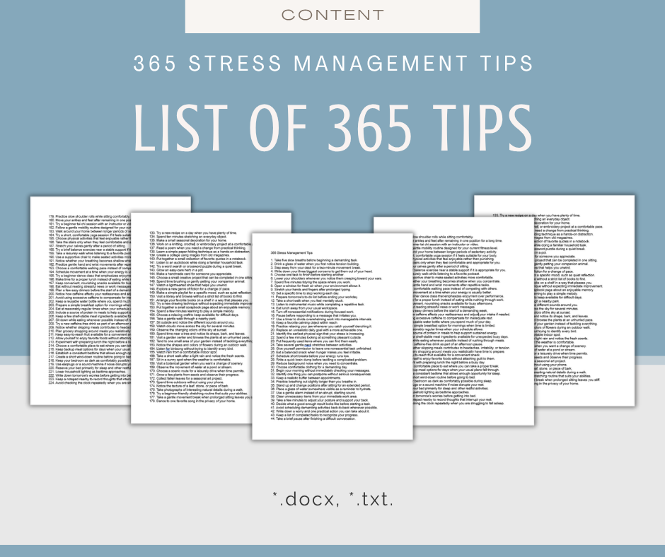 365 Stress Management Tips | Content Bundle