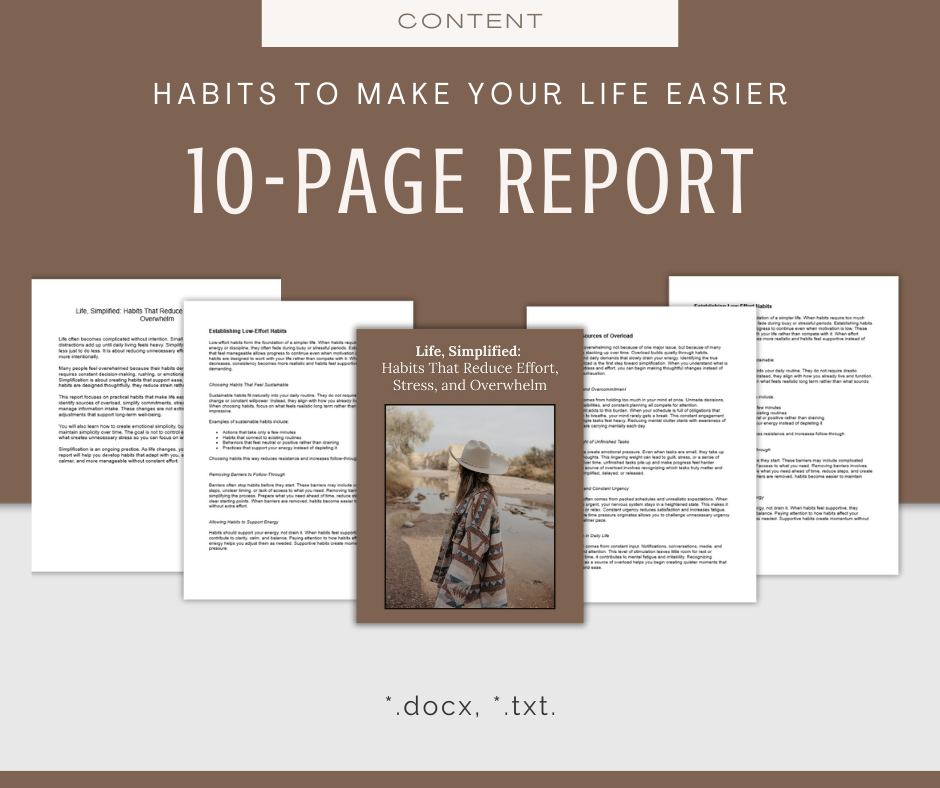 Habits to Make Your Life Easier | Content & Journal Bundle