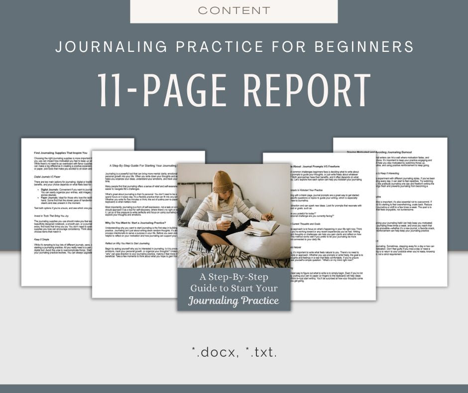 Journaling Practice For Beginners | Content & Journal Bundle