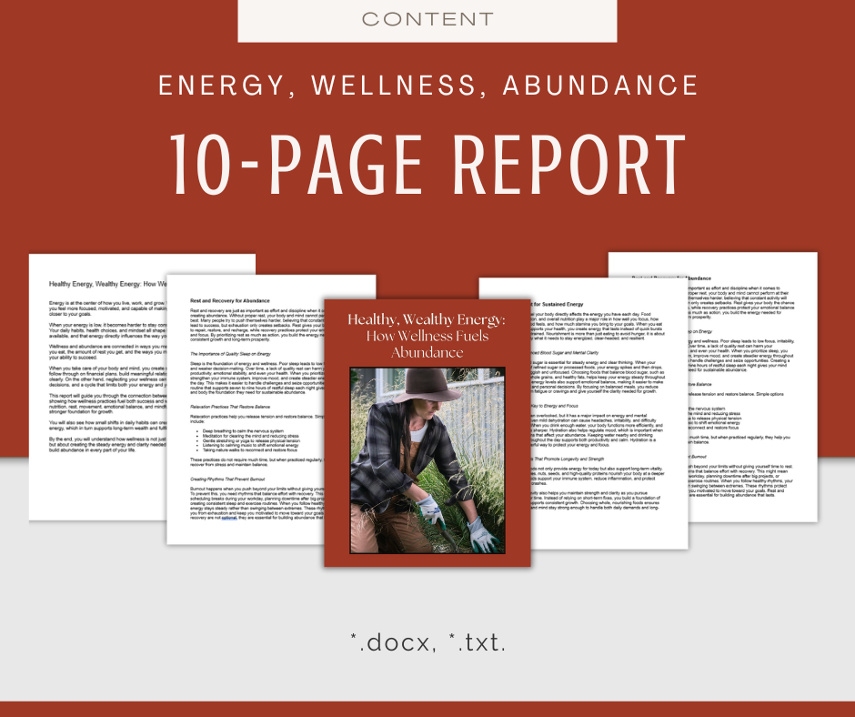 Energy, Wellness, and Abundance | Content & Journal Bundle
