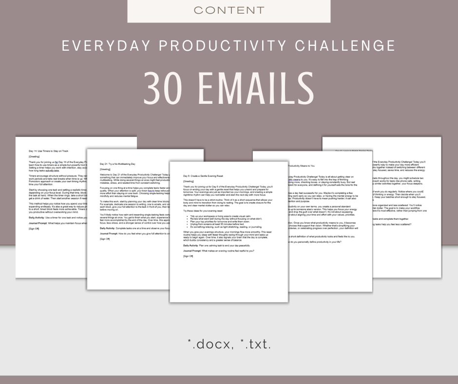 30-Day Everyday Productivity Challenge