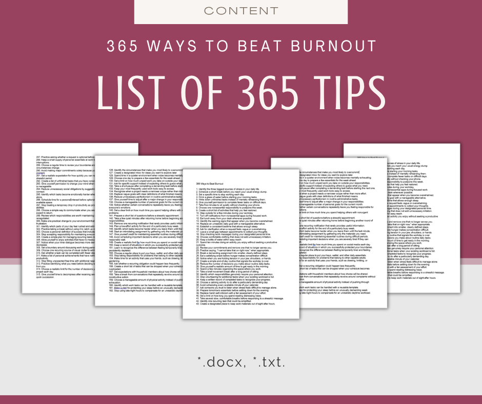 365 Ways to Beat Burnout | Content Bundle