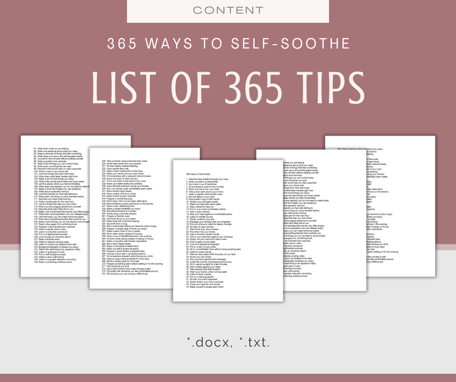 365 Ways to Self-Soothe | Content Bundle