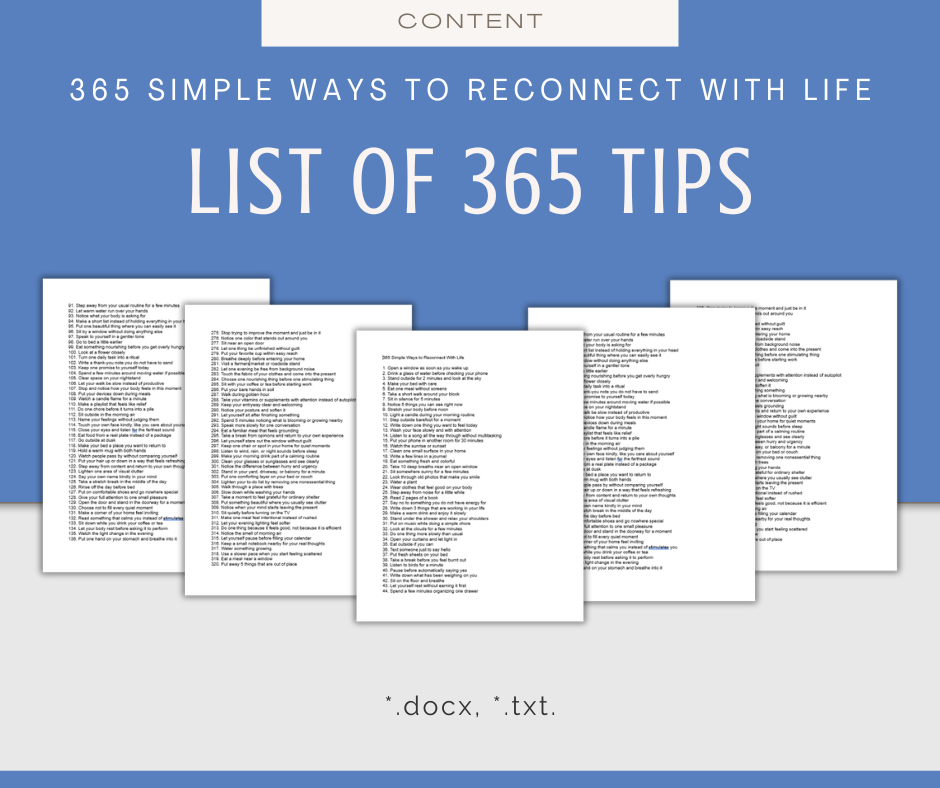 365 Simple Ways to Reconnect With Life | Content Bundle