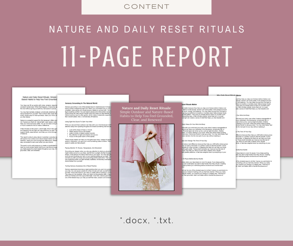 Nature and Daily Reset Rituals | Content & Journal Bundle