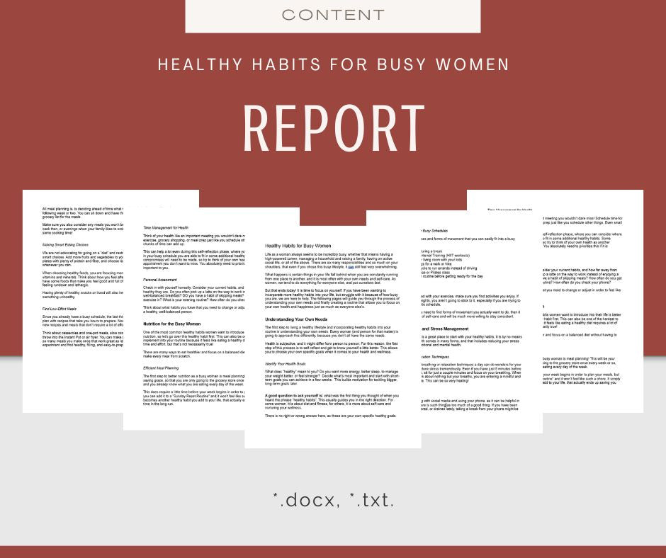 Healthy Habits For Busy Women | Content & Journal Bundle