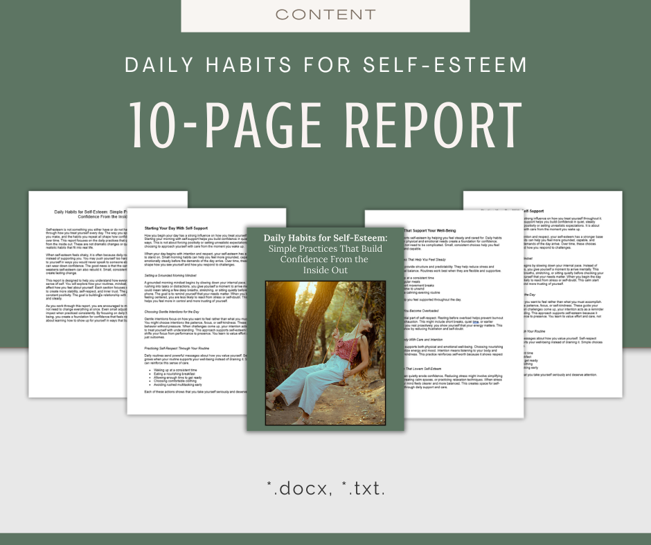 Daily Habits For Self-Esteem | Content & Journal Bundle